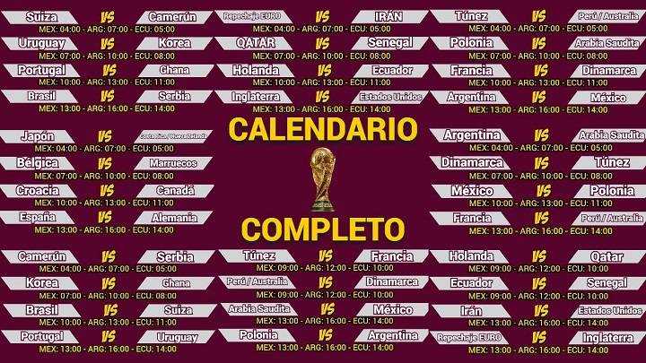 Calendario Mundial Qatar 2022: Fechas, Grupos y Partidos del Mundial de Fútbol Calendario Mundial Qatar 2022 Fechas Grupos y Partidos del Mundial de Futbol