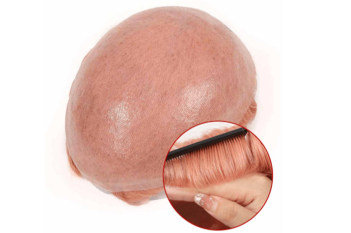 Bold and Vibrant: The Pink Color Best Hair Replacement Systems with 0.08mm Skin Base for Men Screenshot 12 5